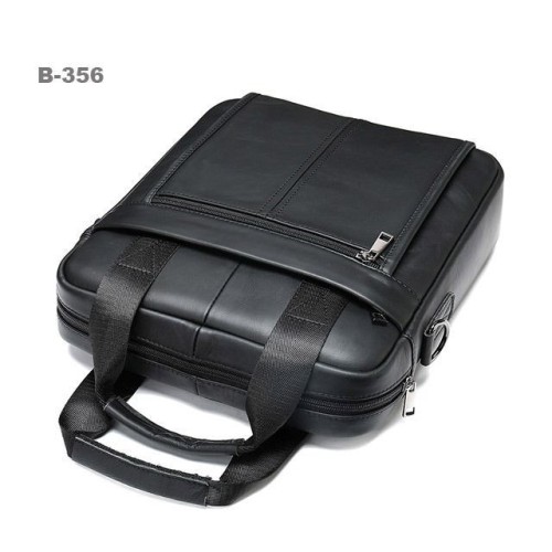 Genuine Leather Shoulder Messenger Bag Black